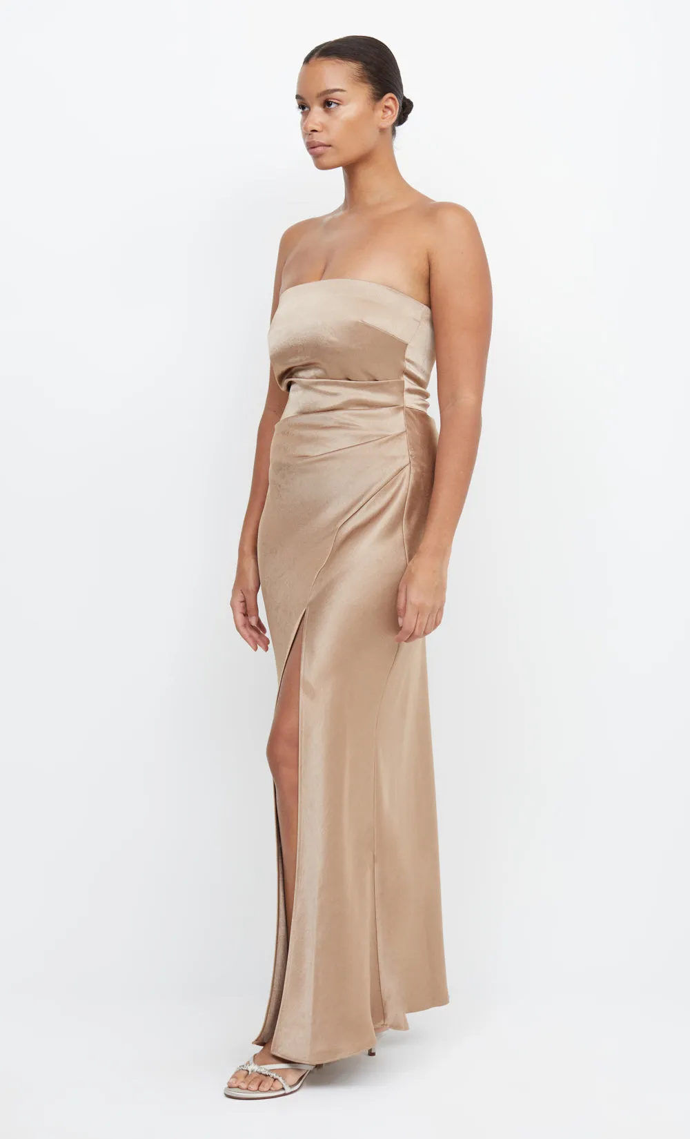 THE DREAMER STRAPLESS DRESS - GOLDEN