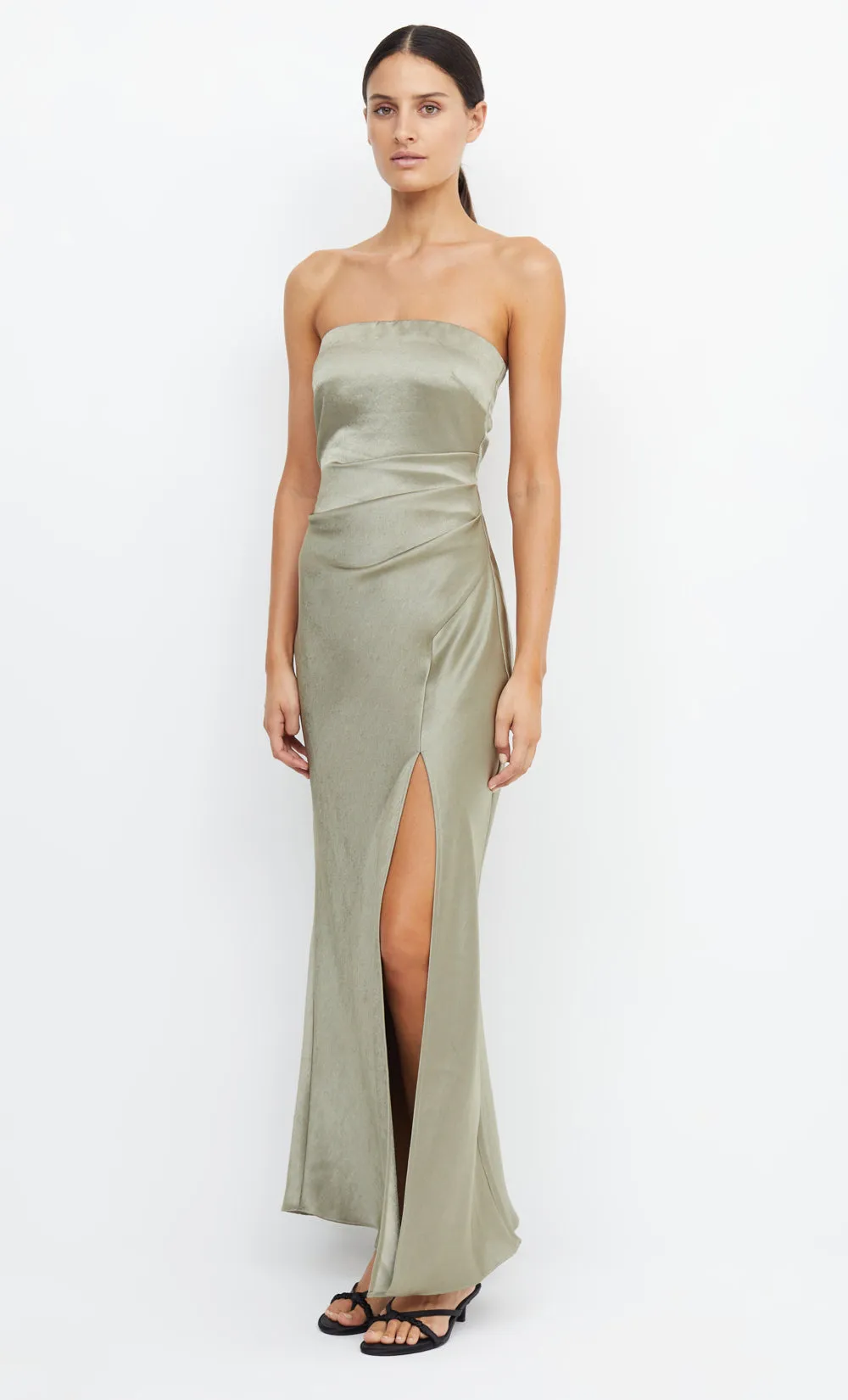 THE DREAMER STRAPLESS DRESS - SAGE