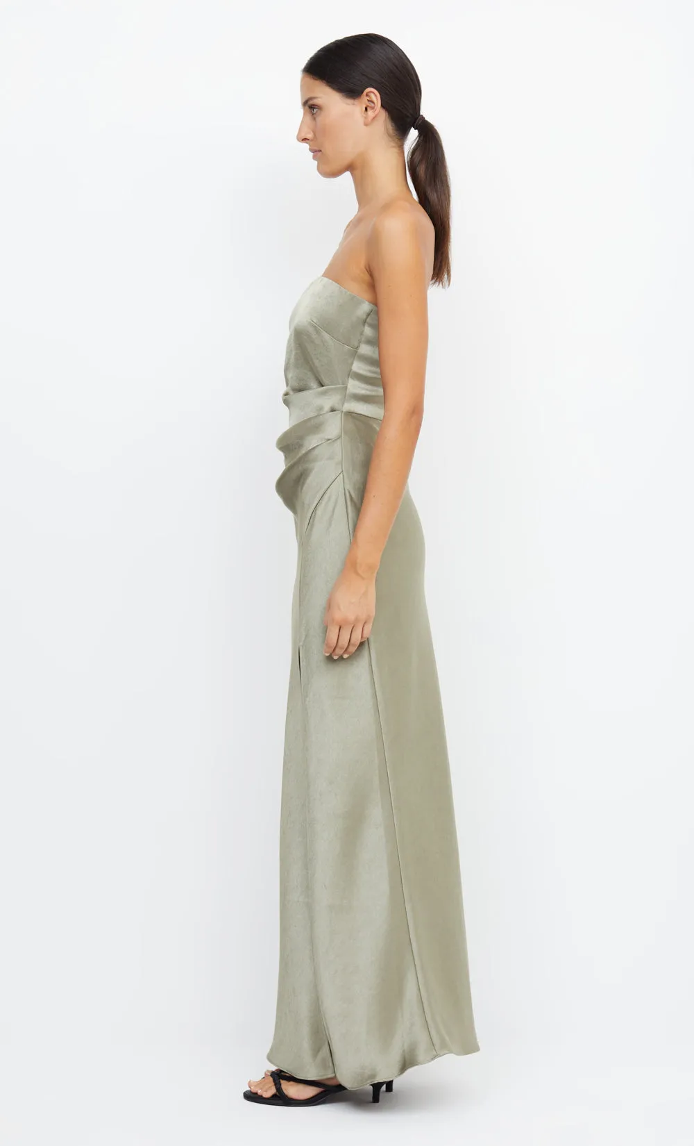 THE DREAMER STRAPLESS DRESS - SAGE