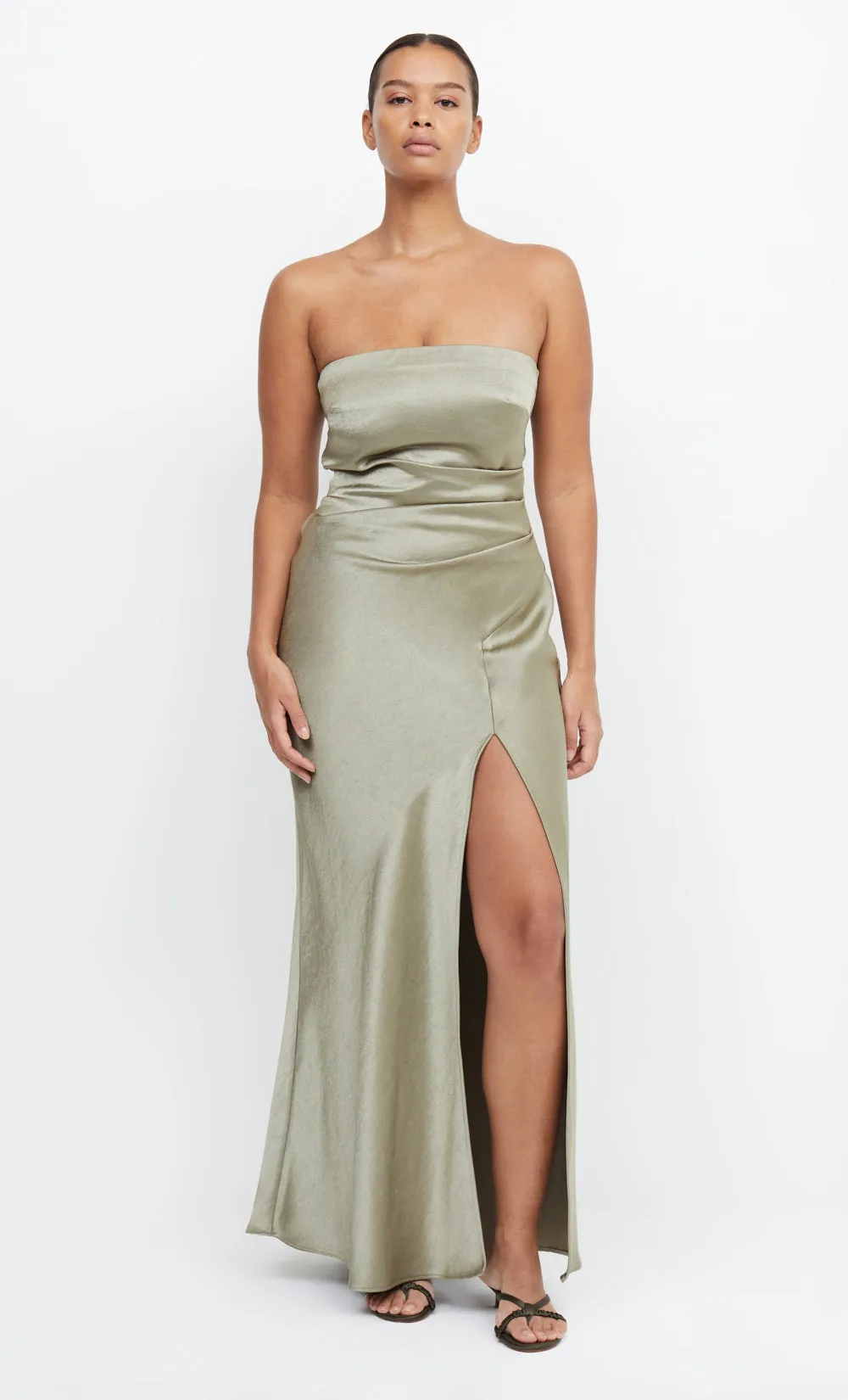 THE DREAMER STRAPLESS DRESS - SAGE