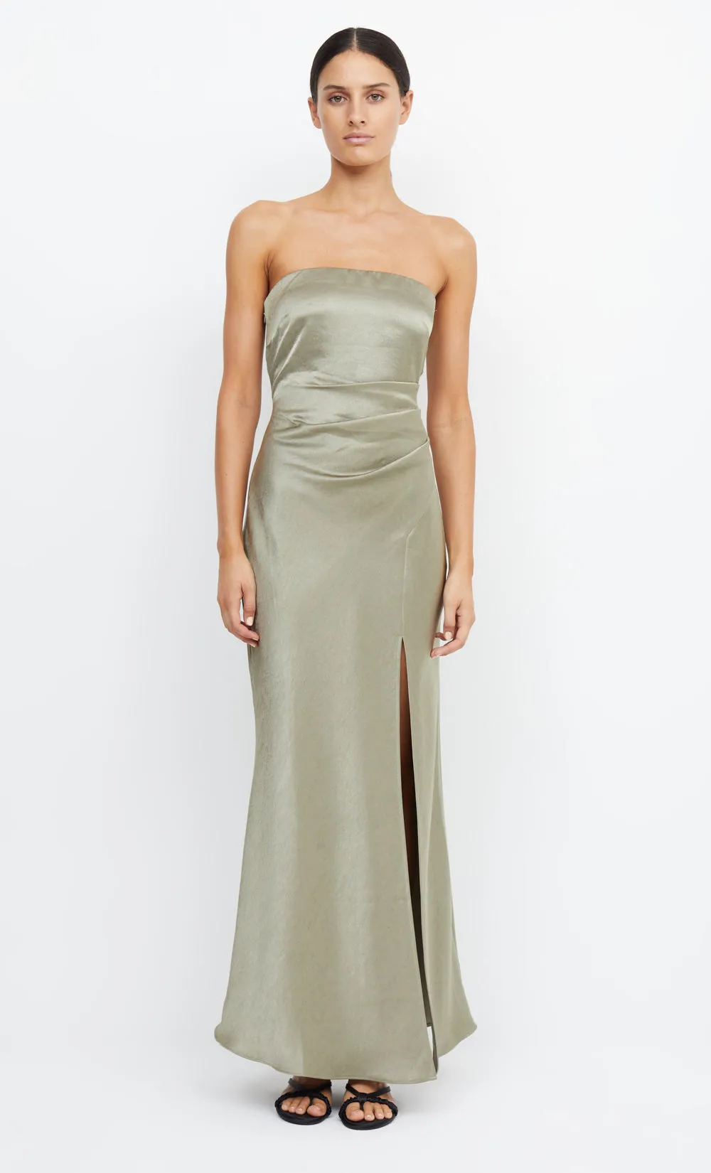 THE DREAMER STRAPLESS DRESS - SAGE