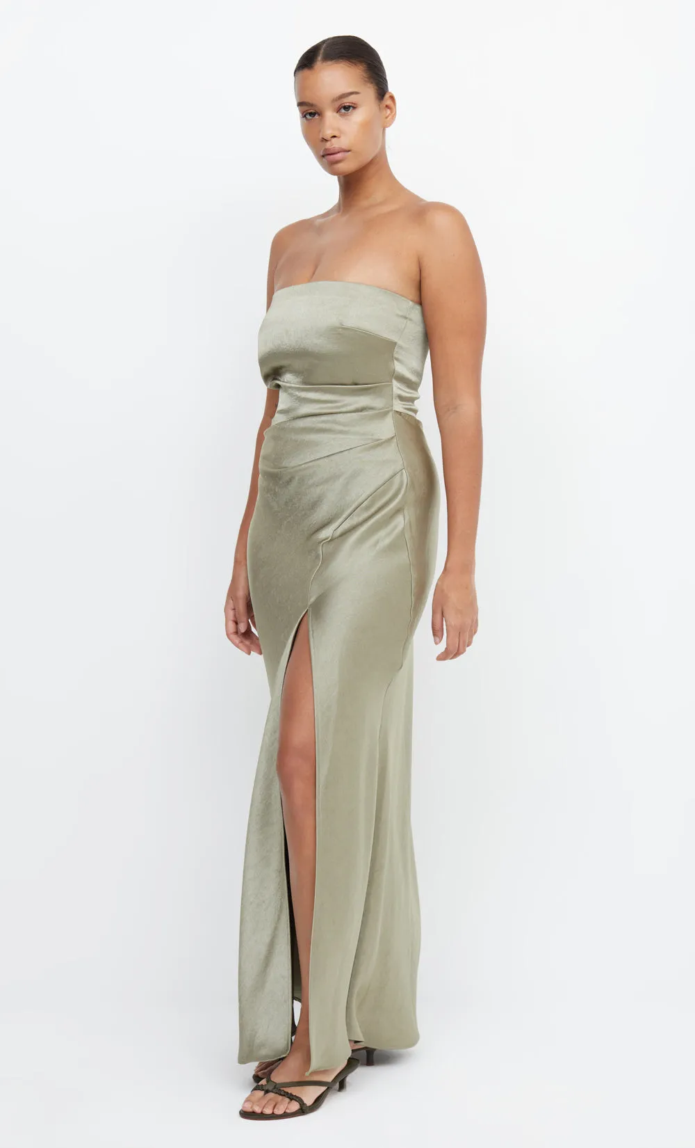 THE DREAMER STRAPLESS DRESS - SAGE