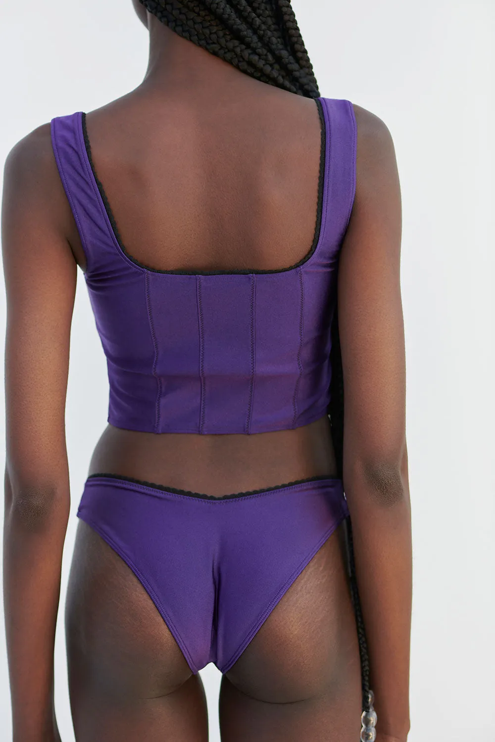 Victoria Shine Crop Top - Candied Violet