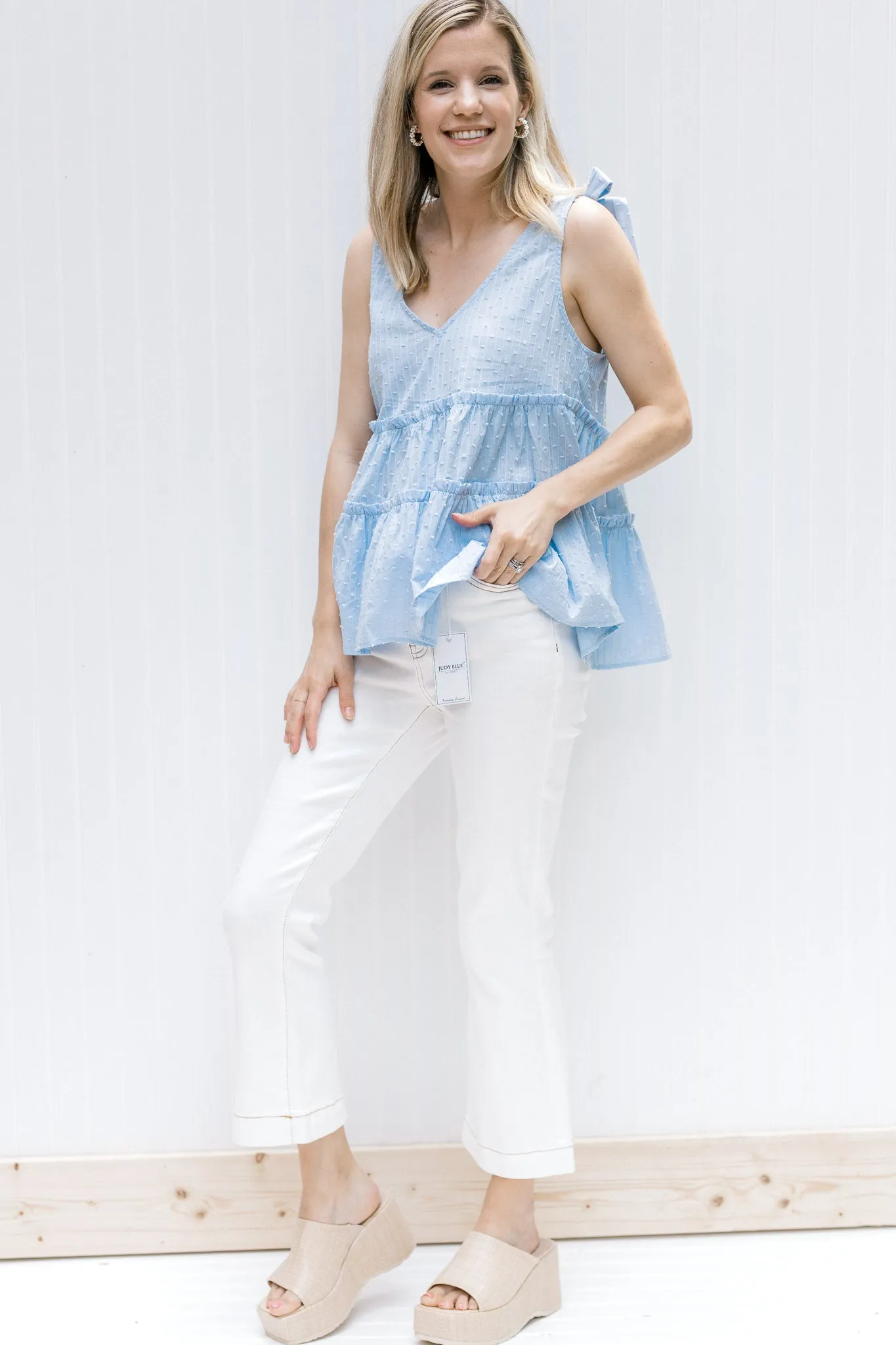 X Beachy Blue Sleeveless Top